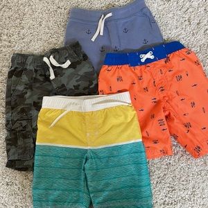 4 Pair: Boys Summer Shorts and Swim Trunks XS / 5T